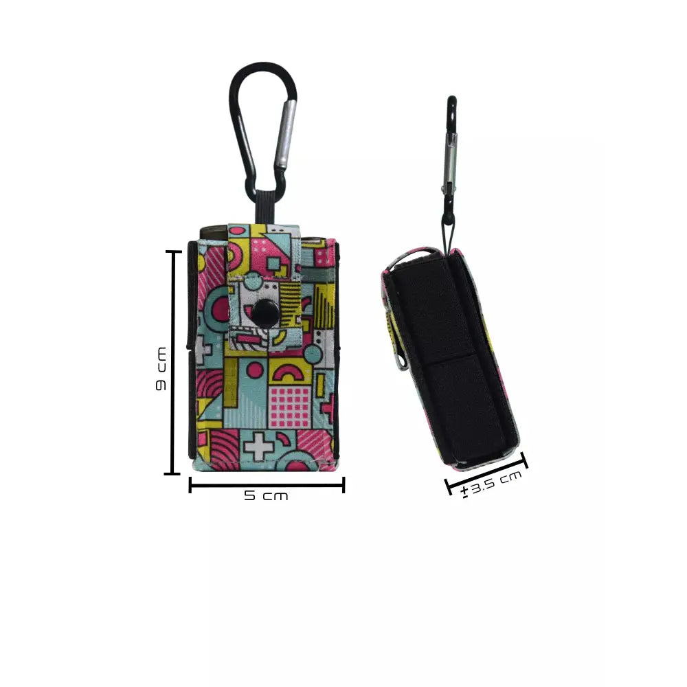 Universal insulin pump Dia-Mini Pouch Summer 2023, compact, stretch material, carabiner attachment.